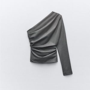NEW with tags Zara RUCHED ASYMMETRIC TOP